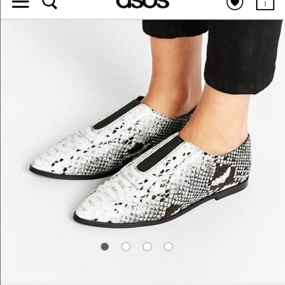 ASOS Matilda Alligator Pointed Flat Shoes